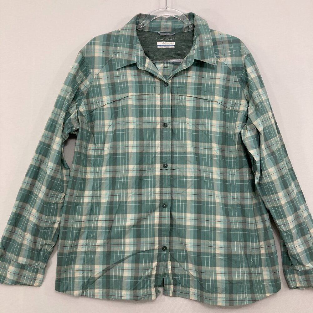 Columbia Men's Omni-Shade Sun Protection 2X Long Sleeve Plaid Polyester Active